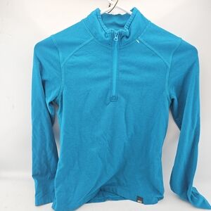 REI Teal Long-Sleeve Quarter-Zip Top